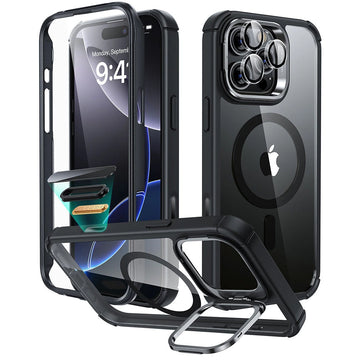 iPhone 16 Pro Armor Tough Magnetic Case (Camera Control, Stash Stand) - Clear Black（复制） ESR ESR